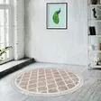 Eteisen matto käytävämatto 100x100 cm - Kermanruskea, 100% Polyesteri, Konepestävä, Liukumaton, 7 mm Korkeus, 900 g/m² - Pyöreät matot - 8682870184732 - 2