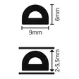 Ikkunatiiviste 6 m D-profiili ruskea Mag-Pro - Itseliimautuva EPDM-tiivistenauha ikkunoihin ja oviin (2-5,5 mm raoille) - Ikkuna- ja ovitiivisteet - 6418536039182 - 4