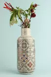 Käsinmaalattu Monivärinen Keraaminen Koristeellinen Ruukku - 11 cm x 26 cm - Tyylikäs Sisustuselementti - Kukka-amppelit ja maljakot - 8684283435692 - 2