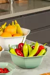 Keittiövälineet: Vihreä Kulhosetti (4 osaa) - 100% Muovia, Astianpesukoneen Kestävä, Ei Mikroaaltouuniin, Koot 450-2500 ml - Tarjoiluastiat - 8684283210572 - 5