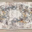 Konepestävä Antibakteerinen Matto 80x150 cm - 100% Puuvillaa, Liukumaton PVC Pohja, Kermainen Harmaa Viininpunainen - Pienet matot ja käytävämatot - 8683742636472 - 7