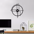 Koristeellinen Metallinen Seinäkello - Musta, 49x43 cm, Hiljainen Mekanismi, 100% Metalli, Kevyt ja Helppo Asentaa - Seinäkellot - 8683742829782 - 4
