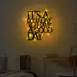 Koristeellinen Metallinen Seinäkoriste, Musta, 70x61 cm, Helppo Asennus, LED-valot, Tyylikäs Sisustusratkaisu - Koristeet, koriste-esineet - 8684282635192 - 4