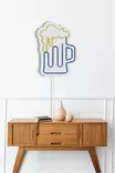 Koristeellinen Muovinen LED-valaistus, Joustavat Neon-nauhat, Sininen/Keltainen, IP67, 26x35x2 cm, Sisäänrakennettu Ripustusjärjestelmä - Valokoristeet ja valohahmot - 8683342475792 - 6