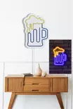 Koristeellinen Muovinen LED-valaistus, Joustavat Neon-nauhat, Sininen/Keltainen, IP67, 26x35x2 cm, Sisäänrakennettu Ripustusjärjestelmä - Valokoristeet ja valohahmot - 8683342475792 - 5