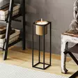 Koristeellinen Musta Kulta Metalli Ruukku - 15x50 cm - Tyylikäs Sisustuselementti - Ei Asennusta Tarvitaan - Kukka-amppelit ja maljakot - 8684282462422 - 2