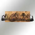 Koristeellinen puinen seinäkoriste, musta saksanpähkinä, 75,5 x 24,5 cm, kestävä, ajaton, tyylikäs - Koristeet, koriste-esineet - 8683743680412 - 4