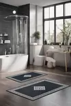 Kylpyhuonematto 2-osainen Setti - Monivärinen, 100% Polyesteri, 7mm Nukka, 600gr/m², Koko 40x60cm ja 60x100cm - Kylpyhuonematot ja kosteantilan matot - 8684283193622 - 2