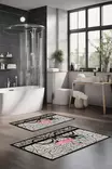 Kylpyhuonematto 2-osainen Setti - Monivärinen, 100% Polyesteri, 7mm Nukka, 600 gr/m², Koko 40x60cm ja 60x100cm - Kylpyhuonematot ja kosteantilan matot - 8684283194452 - 2