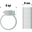 Letkunkiristinpanta 8mm x 3m sarja - Letkunkiristimet - 6430017706802 - 2