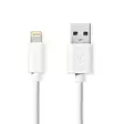 Lightning Kaapeli | USB 2.0 | Apple Lightning 8-Pin | USB-A Uros | 480 Mbps | Niklattu | 2.00 m | Pyöreä | PVC | Valkoinen | Label - Nedis tuotteet - 5412810421022 - 2