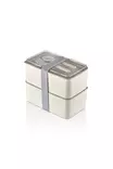 Lounasrasiapaketti (2 osaa), valkoinen harmaa, 18,5 x 11 x 5 cm, kestävä, BPA-vapaa - Eväsrasiat ja ruoansäilytysastiat - 8684282896432 - 1