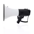 Megafoni | Valikoima avoin kenttä enintään: 1500 m | Maksimi Äänenvoimakkuuden Säätö: 120 dB | Irroitettava Mikrofoni | Sisäänrakennettu sireeni | Bluetooth® | Tallennustoiminnot | USB-toisto | Olkahihna | Musta / Valkoinen - Radiopuhelimet ja megafonit - 5412810455522 - 1