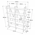 Moderni ja innovatiivinen kirjahylly, 154,8x180x34 cm, 100% melamiinipinnoitettu lastulevy, metallijalat, pähkinäpuu - Kirjahyllyt - 8683342404402 - 8