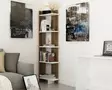 Moderni ja Tyylikäs Kirjahylly - Pähkinä Valkoinen, 100% Melamiinipinnoitettu, 45x170x22 cm, Useita Hyllyjä, Kiinnitettävä - Kirjahyllyt - 8681875385502 - 2