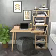 Moderni ja tyylikäs opiskelupöytä - 100% melamiinipinnoitettu lastulevy, 18mm, 133x55x146,4cm, tammi, kestävä ja tilava - Työpöydät - 8683743118182 - 2
