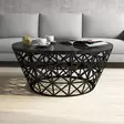 Moderni Marmori Sohvapöytä - Musta, 90x90x38 cm, 100% Melamiinipinnoitettu Lastulevy, 18 mm, Metallirunko - Sohvapöydät - 8681875827842 - 3