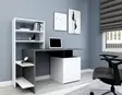 Moderni Opiskelupöytä Valkoinen Antrasiitti 100% Melamiinipinnoitettu 18 mm Paksuus 146,3x73,8x60 cm Kirjahyllyllä - Työpöydät - 8682870728462 - 2
