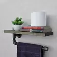 Moderni Putkihylly - Musta Pähkinä, 100% Kuusipuu, 100% Metalli, Käsintehty, 40x16x14 cm, Seinään Kiinnitettävä - Seinähyllyt - 8681875129632 - 4