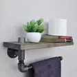 Moderni Putkihylly - Musta Pähkinä, 100% Kuusipuu, 100% Metalli, Käsintehty, 40x16x14 cm, Seinään Kiinnitettävä - Seinähyllyt - 8681875129632 - 6