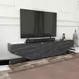 Moderni TV-taso, musta, 100% melamiinipinnoitettu lastulevy, 18mm, 180x30x45cm, tyylikäs ja kestävä säilytysratkaisu - TV-tasot - 8683743124312 - 4