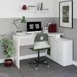 Moderni Valkoinen Opiskelupöytä - 100% Melamiinipinnoitettu Lastulevy, Useita Hyllyjä, Kiinnitettävä Seinään, 130x74x60 cm - Työpöydät - 8681181622872 - 3