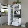 Monikäyttöinen Kaappi - Valkoinen, 100% Melamiinipinnoitettu E1 Laatu, 18mm, 90x198,6x40cm, 4 Pakettia - Kaapit ja lipastot - 8684282480952 - 8