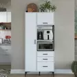 Monikäyttöinen Kaappi - Valkoinen, 100% Melamiinipinnoitettu E1 Laatu, 18mm, 90x198,6x40cm, 4 Pakettia - Kaapit ja lipastot - 8684282480952 - 4