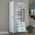 Monikäyttöinen Kaappi - Valkoinen, 100% Melamiinipinnoitettu E1 Laatu, 18mm, 90x198,6x40cm, 4 Pakettia - Kaapit ja lipastot - 8684282480952 - 11