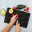 Monivärinen 100% Karkaistu Lasi Leikkuulauta 20x30 cm - Antibakteerinen, Helppo Puhdistaa, Liukumaton Silikoni - Keittiötyövälineet - 8684283724512 - 1
