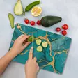 Monivärinen 100% Temperoitu Lasi Leikkuulauta 20x30 cm - Antibakteerinen, Helppo Puhdistaa, Liukumaton Silikoni - Keittiötyövälineet - 8684283724482 - 2