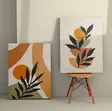 Monivärinen Koristeellinen Canvas-taulu 2 kpl - 100% Puukehys, 50x70 cm, Seinäsisustus, Taide, Kotiin ja Toimistoon - Taulut ja kehykset - 8684282409922 - 2