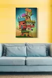 Monivärinen Koristeellinen Canvas-taulu 50x70 cm - Tuntemattoman Taiteilijan Mystinen Teos Puukehyksellä - Taulut ja kehykset - 8681875609592 - 2