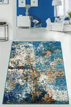 Monivärinen Polyesterimatto 150x230 cm - Antibakteerinen, Liukumaton, Konepestävä, 10 mm Nukka, 700 gr/m² - Suuret ja keskikokoiset matot - 8683342251372 - 1