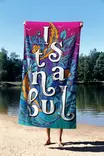 Monivärinen Rantapyyhe 90x150 cm - Ylellinen Mukavuus ja Kestävä Mikrokuitukangas 70% Polyesteri / 30% Polyamidi - Pyyhkeet ja kylpytakit - 8684282666042 - 3