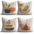 Monivärinen Tyynynpäällinen 4 kpl Setti - 50% Puuvilla/Polyesteri, 43x43 cm, Konepestävä ja Silityskelpoinen - Koristetyynyt - 8684283712472 - 1
