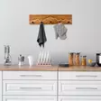 Puinen Seinäkoukku, Pähkinä/Natural, 60x14x5 cm, 50% Puu/50% Metalli, Tyylikäs ja Kestävä Säilytysratkaisu - Naulakot - 8684282463382 - 3