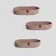 Puuvillainen leipäkorisetti (3 osaa), beige, 12 x 22 x 5 cm, kestävä, käsintehty, monikäyttöinen - Tarjoiluastiat - 8683742916352 - 3