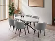 Ruokapöytä 180x90x79 cm, Vaaleanharmaa, MDF ja Rautajalat, Kestävä 100 kg, Moderni Muotoilu, 2 Pakettia - Ruokapöydät - 8684283011582 - 2