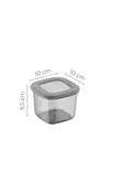 Säilytyslaatikko-setti (3 osaa), antrasiitti, 10 x 10 x 9,5 cm, kestävä, BPA-vapaa - Muovilaatikot ja säilytyslaatikot - 8683342477352 - 1