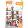 Säilytyslaatikko sarja (12 osaa), valkoinen, 10 x 10 x 9,5 cm, kestävä, BPA-vapaa - Muovilaatikot ja säilytyslaatikot - 8683342993012 - 2
