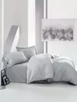 Satiini kaksinkertainen pussilakanasetti, harmaa, 200 x 220 cm, pehmeä, kestävä, elegantti - Lakanat ja tyynyliinat - 8681875206142 - 2