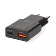Seinälaturi | 20 W | GaN | PD3.0 | 1.5 / 2.0 / 2.22 A / 3.0 A | Lähtöliitäntöjen määrä: 2 | USB-A / USB-C | Automaattinen Jännitteen Valinta | Musta - Verkkolaturit - 5412810470242 - 40