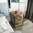 Teollinen Yöpöytä, Musta Tammi, 100% Melamiinipinnoitettu, 18mm, 45x45x61,8cm, Tyylikäs ja Kestävä Huonekalu - Yöpöydät - 8683743119912 - 4