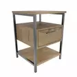 Teollinen Yöpöytä, Musta Tammi, 100% Melamiinipinnoitettu, 18mm, 45x45x61,8cm, Tyylikäs ja Kestävä Huonekalu - Yöpöydät - 8683743119912 - 1