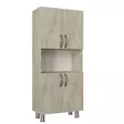 Travertiini Kylpyhuonekaappi - 100% Melamiinipinnoitettu Lastulevy, 18 mm, 59,5x140,3x29,5 cm, Useita Hyllyjä - Kylpyhuonekalusteet - 8684283018192 - 1