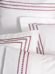 Tuplapussilakanasetti, valkoinen viininpunainen punainen, 200 x 220 cm, pehmeä, kestävä - Lakanat ja tyynyliinat - 8684283402342 - 2