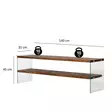 TV-taso 100% karkaistua lasia, 100% massiivipuuta, luonnonväri, leveys 140 cm, korkeus 45 cm, syvyys 35 cm - TV-tasot - 8684282402442 - 7