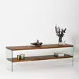 TV-taso 100% karkaistua lasia, 100% massiivipuuta, luonnonväri, leveys 140 cm, korkeus 45 cm, syvyys 35 cm - TV-tasot - 8684282402442 - 5