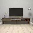 TV-taso, 180x40x35 cm, Pähkinä, 100% Melamiinipinnoitettu Lastulevy, Useita Hyllyjä, Kiinnitettävissä Seinäkiinnityksellä - TV-tasot - 8683342170062 - 4